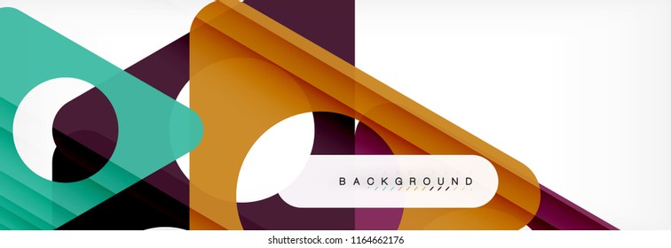 Geometric background, circles and triangles shapes banner. Vector illustration for business brochure or flyer, presentation and web design layout