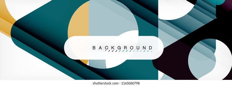 Geometric background, circles and triangles shapes banner. Vector illustration for business brochure or flyer, presentation and web design layout