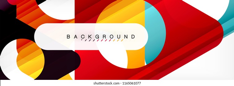 Geometric background, circles and triangles shapes banner. Vector illustration for business brochure or flyer, presentation and web design layout