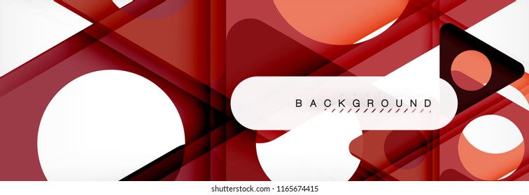 Geometric background, circles and triangles shapes banner. Vector illustration for business brochure or flyer, presentation and web design layout