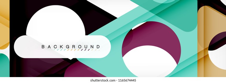 Geometric background, circles and triangles shapes banner. Vector illustration for business brochure or flyer, presentation and web design layout