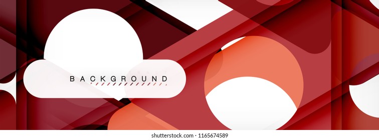 Geometric background, circles and triangles shapes banner. Vector illustration for business brochure or flyer, presentation and web design layout