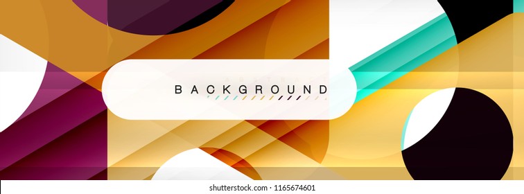 Geometric background, circles and triangles shapes banner. Vector illustration for business brochure or flyer, presentation and web design layout