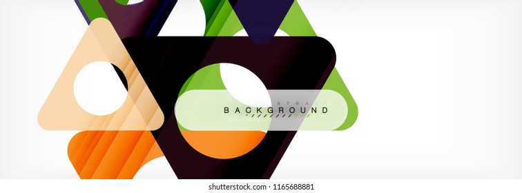 Geometric background, circles and triangles shapes banner. Vector illustration for business brochure or flyer, presentation and web design layout