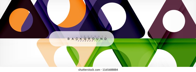 Geometric background, circles and triangles shapes banner. Vector illustration for business brochure or flyer, presentation and web design layout