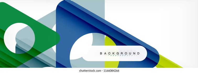 Geometric background, circles and triangles shapes banner. Vector illustration for business brochure or flyer, presentation and web design layout