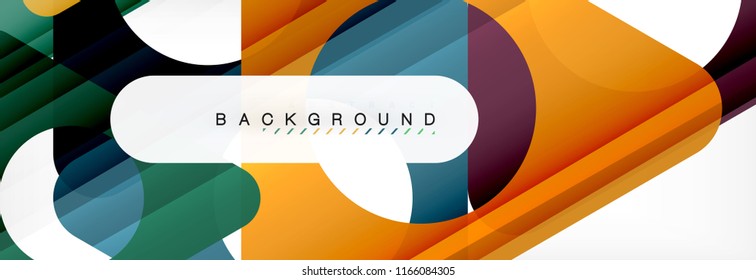 Geometric background, circles and triangles shapes banner. Vector illustration for business brochure or flyer, presentation and web design layout