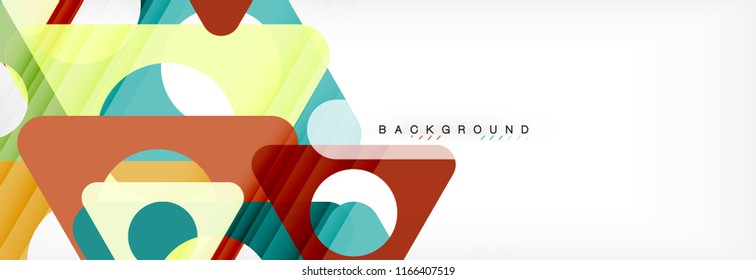 Geometric background, circles and triangles shapes banner. Vector illustration for business brochure or flyer, presentation and web design layout