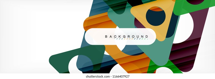 Geometric background, circles and triangles shapes banner. Vector illustration for business brochure or flyer, presentation and web design layout