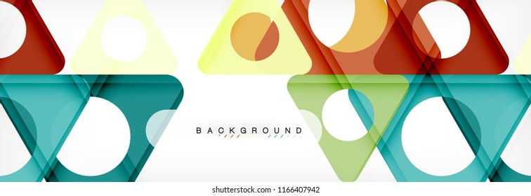 Geometric background, circles and triangles shapes banner. Vector illustration for business brochure or flyer, presentation and web design layout
