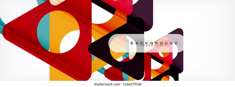 Geometric background, circles and triangles shapes banner. Vector illustration for business brochure or flyer, presentation and web design layout