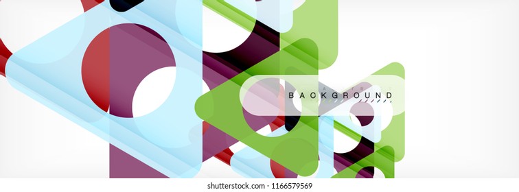 Geometric background, circles and triangles shapes banner. Vector illustration for business brochure or flyer, presentation and web design layout