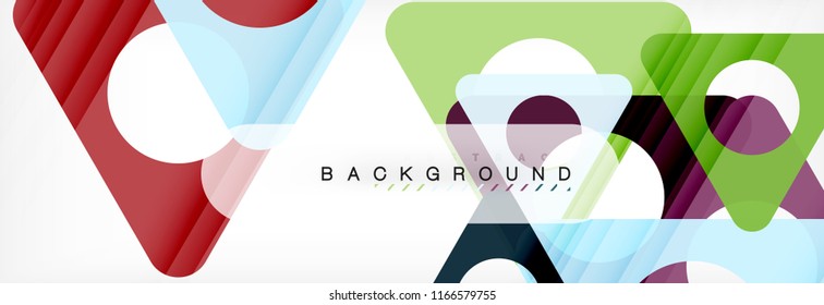 Geometrischer Hintergrund, Kreise und Dreiecke formen Banner. Vektorgrafik für Geschäftsbroschüre oder Flyer, Präsentation und Webdesign-Layout