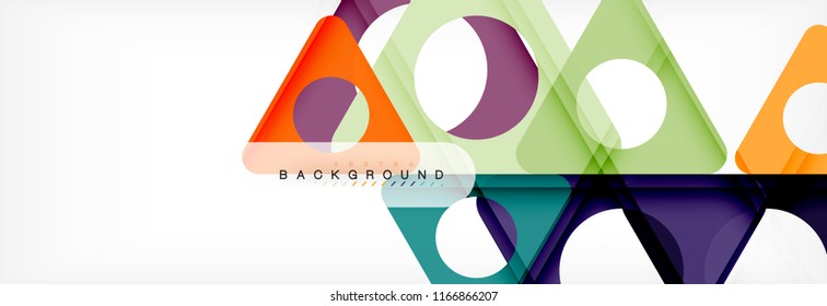 Geometric background, circles and triangles shapes banner. Vector illustration for business brochure or flyer, presentation and web design layout