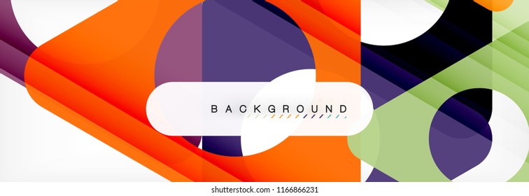 Geometric background, circles and triangles shapes banner. Vector illustration for business brochure or flyer, presentation and web design layout