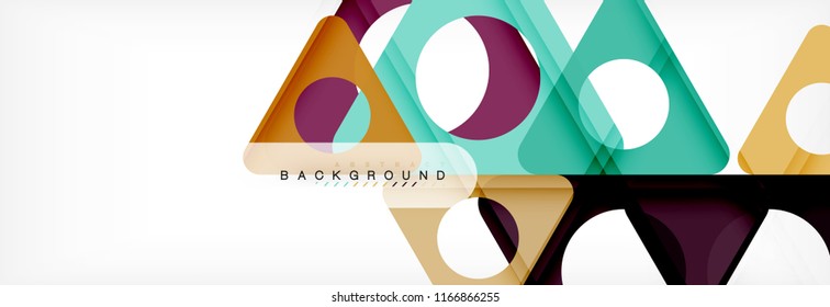 Geometric background, circles and triangles shapes banner. Vector illustration for business brochure or flyer, presentation and web design layout