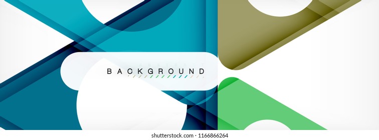Geometric background, circles and triangles shapes banner. Vector illustration for business brochure or flyer, presentation and web design layout