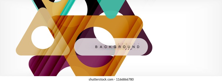 Geometric background, circles and triangles shapes banner. Vector illustration for business brochure or flyer, presentation and web design layout
