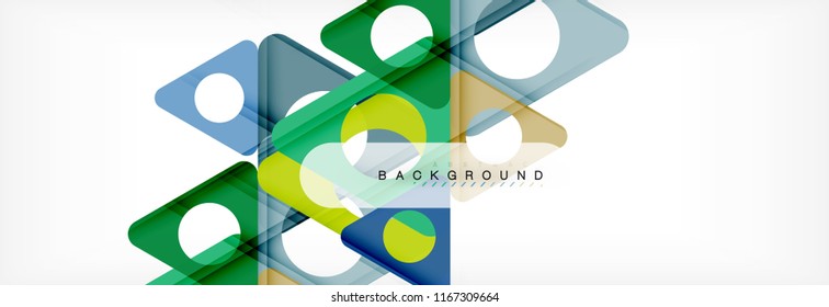Geometric background, circles and triangles shapes banner. Vector illustration for business brochure or flyer, presentation and web design layout