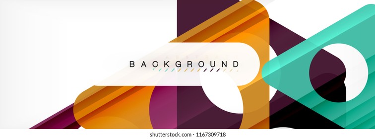 Geometric background, circles and triangles shapes banner. Vector illustration for business brochure or flyer, presentation and web design layout