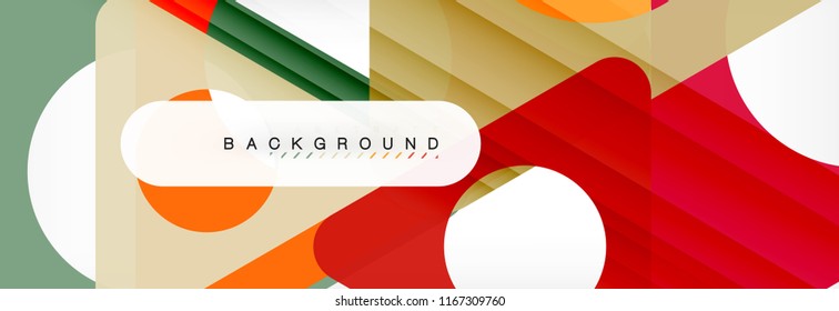 Geometric background, circles and triangles shapes banner. Vector illustration for business brochure or flyer, presentation and web design layout