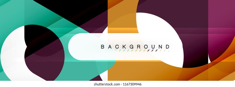 Geometric background, circles and triangles shapes banner. Vector illustration for business brochure or flyer, presentation and web design layout