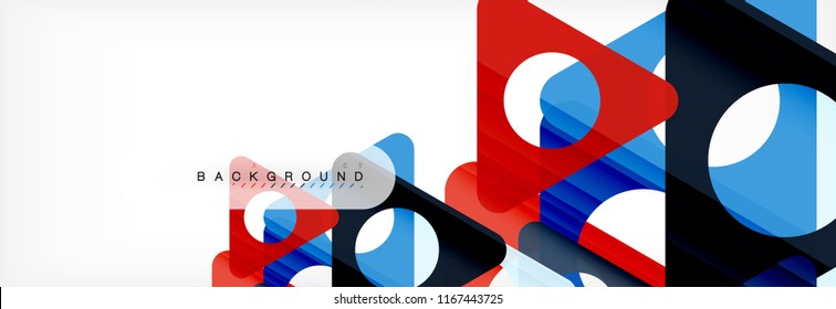 Geometric background, circles and triangles shapes banner. Vector illustration for business brochure or flyer, presentation and web design layout