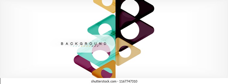 Geometric background, circles and triangles shapes banner. Vector illustration for business brochure or flyer, presentation and web design layout