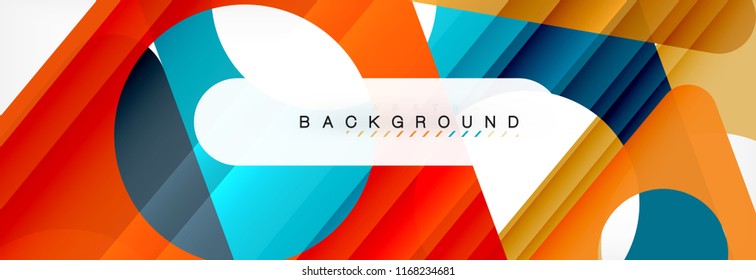 Geometric background, circles and triangles shapes banner. Vector illustration for business brochure or flyer, presentation and web design layout