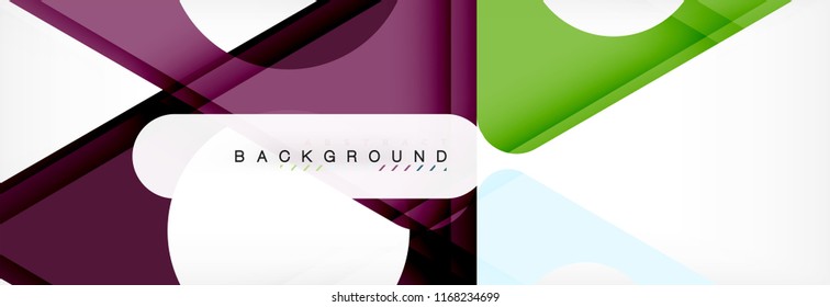 Geometric background, circles and triangles shapes banner. Vector illustration for business brochure or flyer, presentation and web design layout