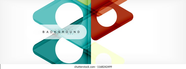 Geometric background, circles and triangles shapes banner. Vector illustration for business brochure or flyer, presentation and web design layout