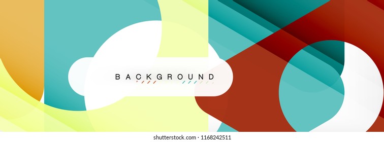 Geometric background, circles and triangles shapes banner. Vector illustration for business brochure or flyer, presentation and web design layout