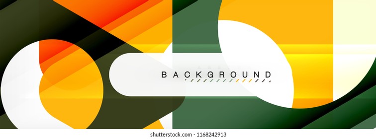 Geometric background, circles and triangles shapes banner. Vector illustration for business brochure or flyer, presentation and web design layout