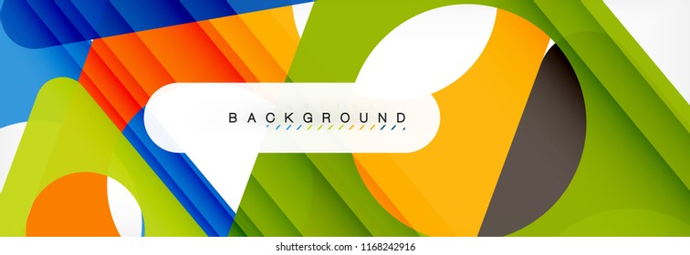 Geometric background, circles and triangles shapes banner. Vector illustration for business brochure or flyer, presentation and web design layout