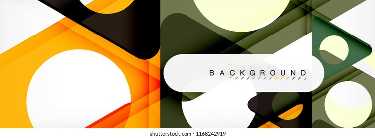 Geometric background, circles and triangles shapes banner. Vector illustration for business brochure or flyer, presentation and web design layout