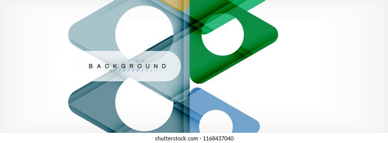 Geometric background, circles and triangles shapes banner. Vector illustration for business brochure or flyer, presentation and web design layout