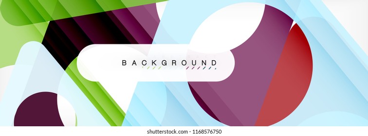 Geometric background, circles and triangles shapes banner. Vector illustration for business brochure or flyer, presentation and web design layout