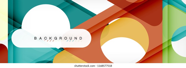 Geometric background, circles and triangles shapes banner. Vector illustration for business brochure or flyer, presentation and web design layout