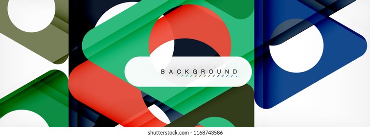 Geometric background, circles and triangles shapes banner. Vector illustration for business brochure or flyer, presentation and web design layout