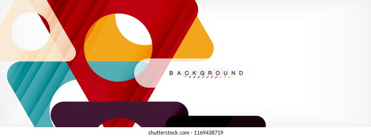 Geometric background, circles and triangles shapes banner. Vector illustration for business brochure or flyer, presentation and web design layout