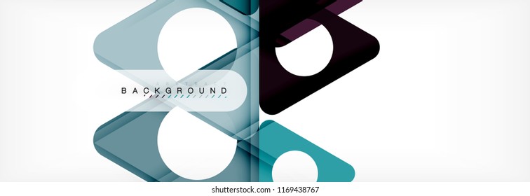 Geometric background, circles and triangles shapes banner. Vector illustration for business brochure or flyer, presentation and web design layout