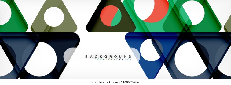 Geometric background, circles and triangles shapes banner. Vector illustration for business brochure or flyer, presentation and web design layout