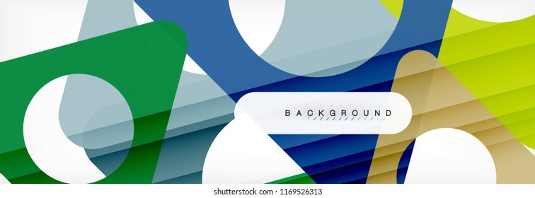 Geometric background, circles and triangles shapes banner. Vector illustration for business brochure or flyer, presentation and web design layout