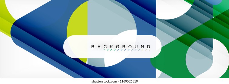 Geometric background, circles and triangles shapes banner. Vector illustration for business brochure or flyer, presentation and web design layout