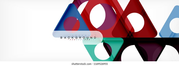 Geometric background, circles and triangles shapes banner. Vector illustration for business brochure or flyer, presentation and web design layout