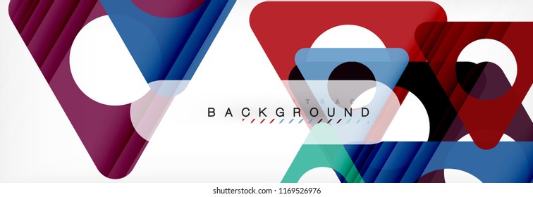 Geometric background, circles and triangles shapes banner. Vector illustration for business brochure or flyer, presentation and web design layout
