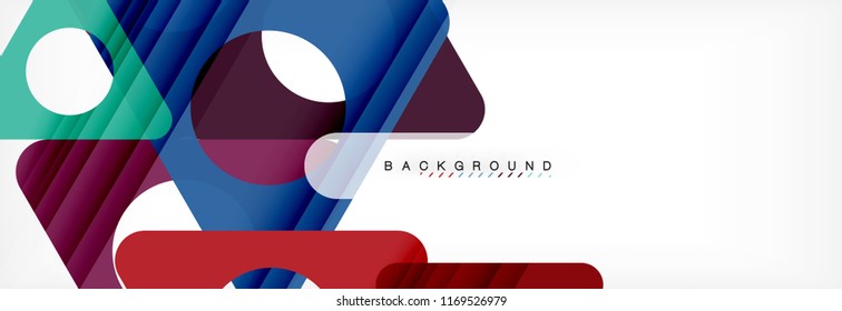 Geometric background, circles and triangles shapes banner. Vector illustration for business brochure or flyer, presentation and web design layout