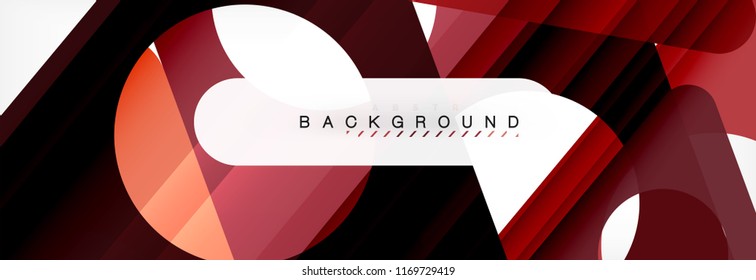 Geometric background, circles and triangles shapes banner. Vector illustration for business brochure or flyer, presentation and web design layout