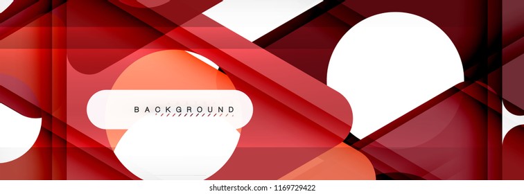 Geometric background, circles and triangles shapes banner. Vector illustration for business brochure or flyer, presentation and web design layout