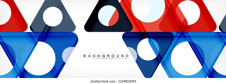 Geometric background, circles and triangles shapes banner. Vector illustration for business brochure or flyer, presentation and web design layout